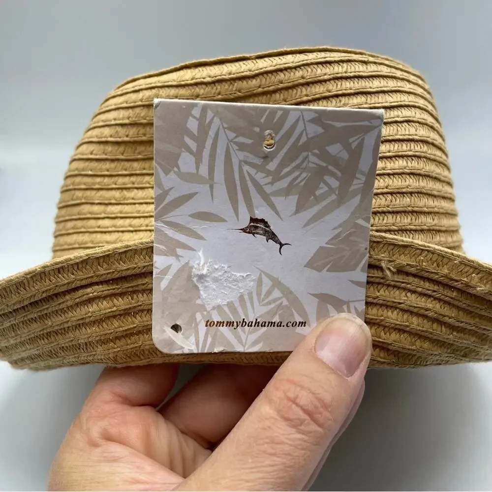 Tommy Bahama Kids Tan Straw Hat Fedora Beach Accessories Boys Vacation
